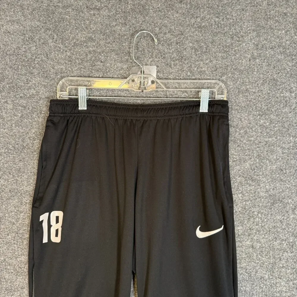 Nike Pants Mens Large Black Tapered Slim Fit Sweatpants Swoosh Skinny Athleisure